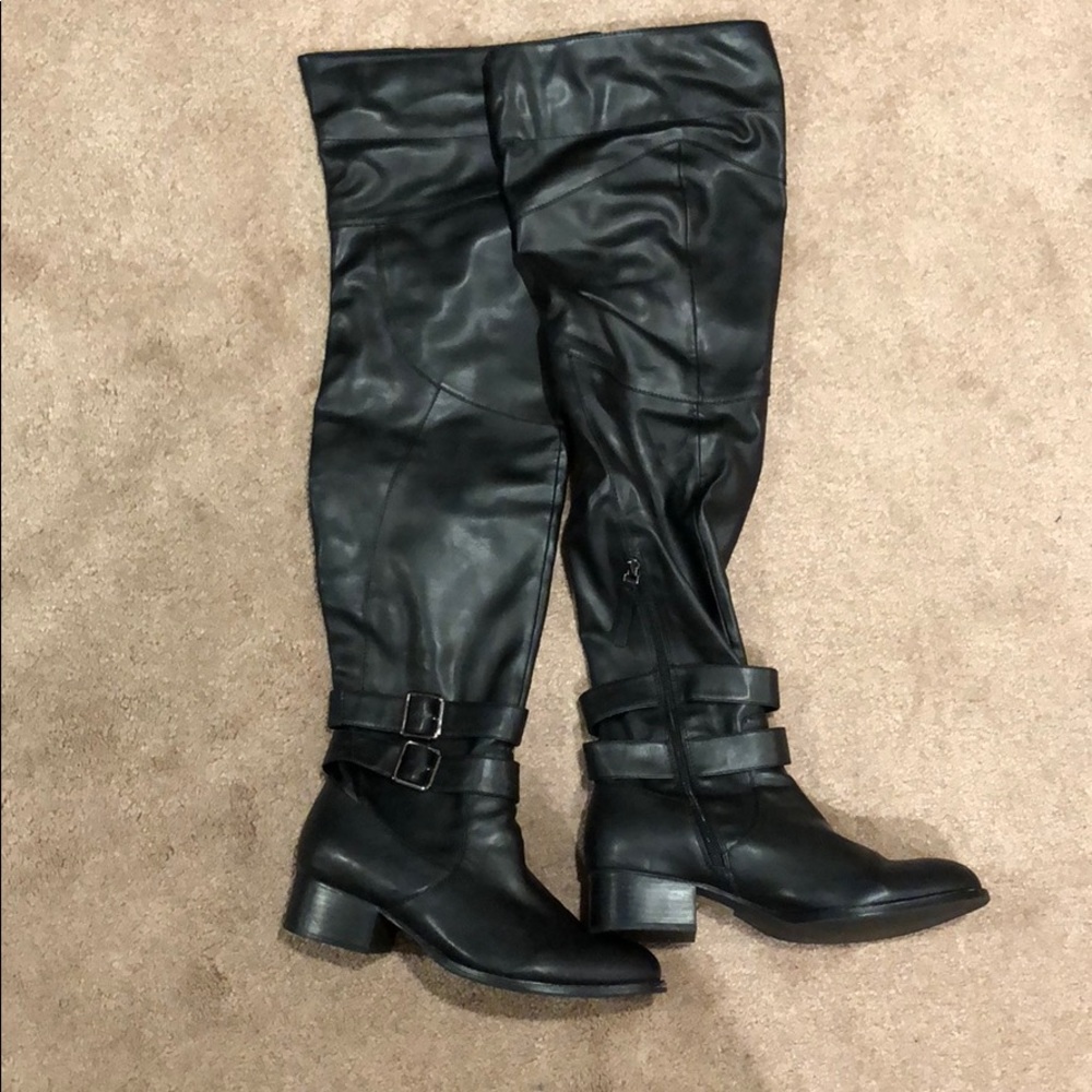 Jeffrey Campbell Thigh High Black Boots Size 7.5